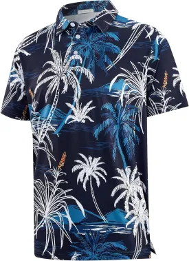 APTRO Men's Polo Shirts Short Sleeve Moisture Wicking Fashion Print Hawaiian Golf Shirts for Men