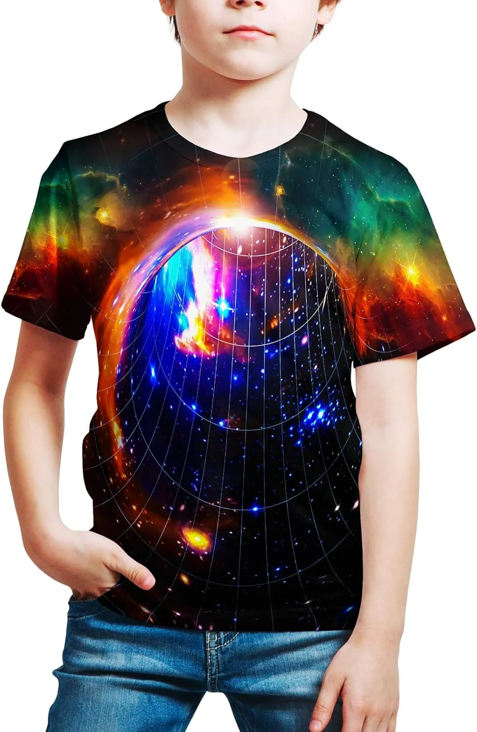 Boys Girls Kids Tee Shirt 3D Print Graphic Short Sleeve Shirt for Kids 6-16 Years