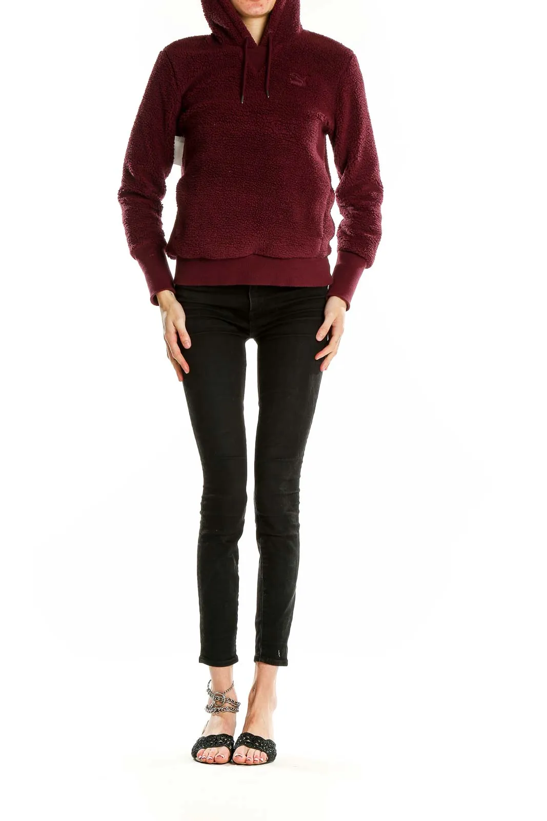 Burgundy Fleece Hoodie Pullover