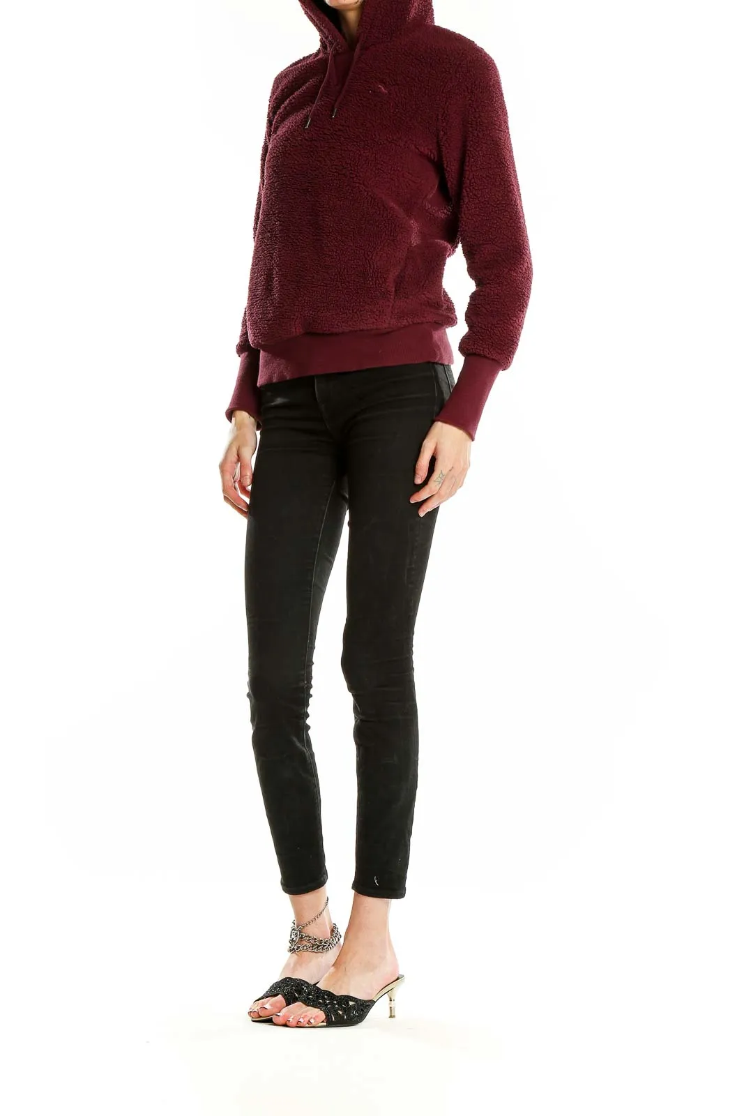 Burgundy Fleece Hoodie Pullover