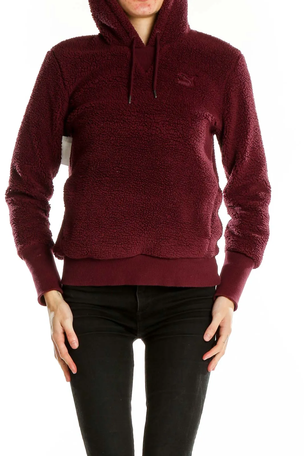 Burgundy Fleece Hoodie Pullover