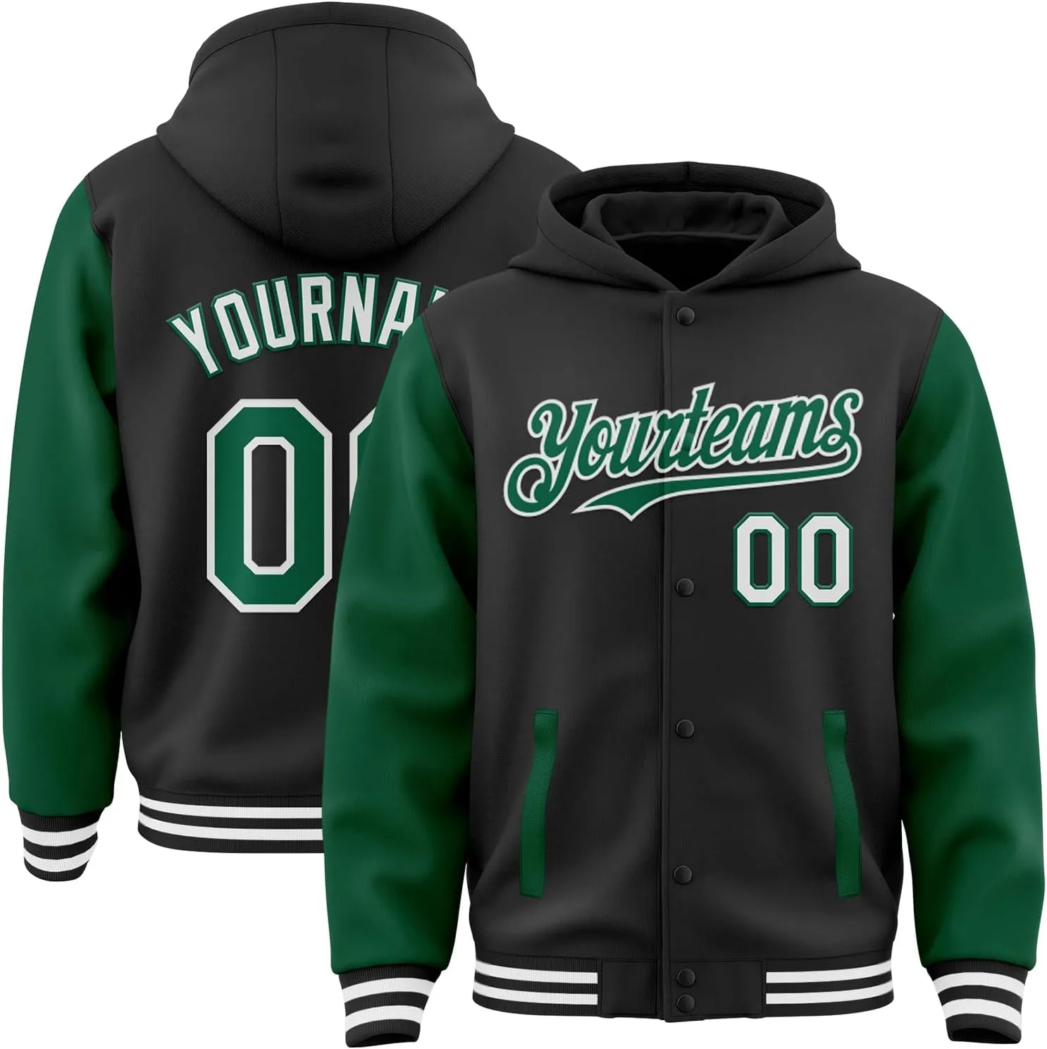 Custom Baseball Jackets Men Women Youth Personalized Varsity Letterman Jacket with Hood Stitched Name Number