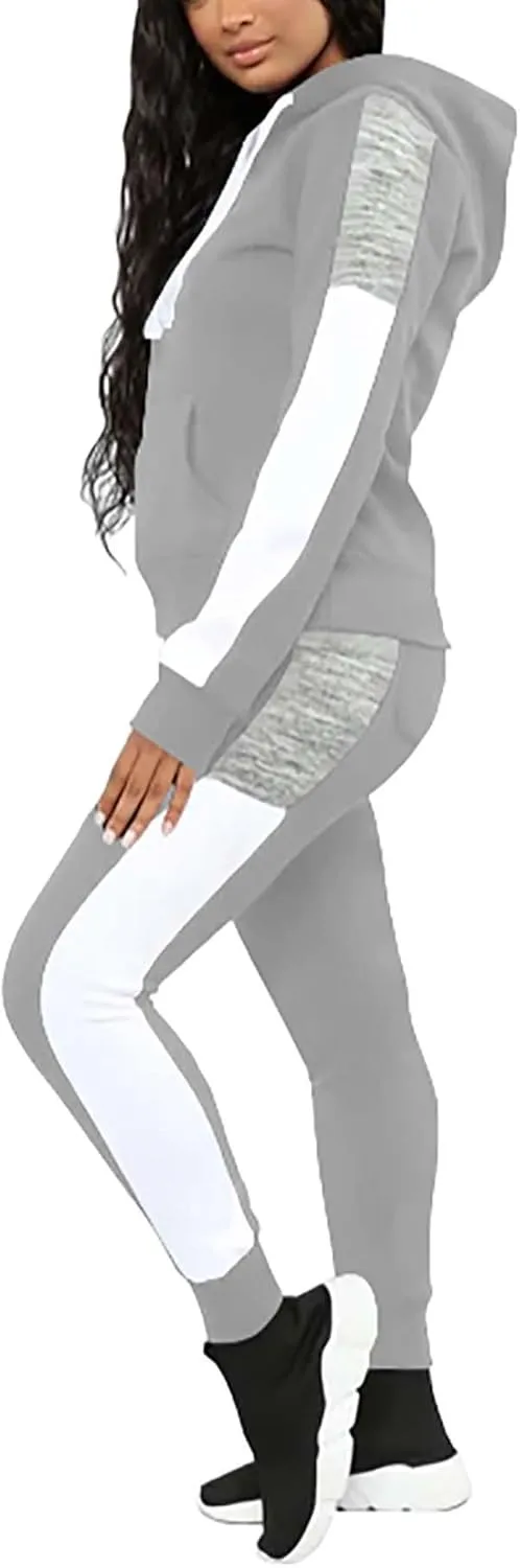 Fooullaide Sweatsuits for Women Set 2 Piece Outfit Long Sleeve Hoodies Jogging Suits Sweatpants Lounge Tracksuit with Pocket