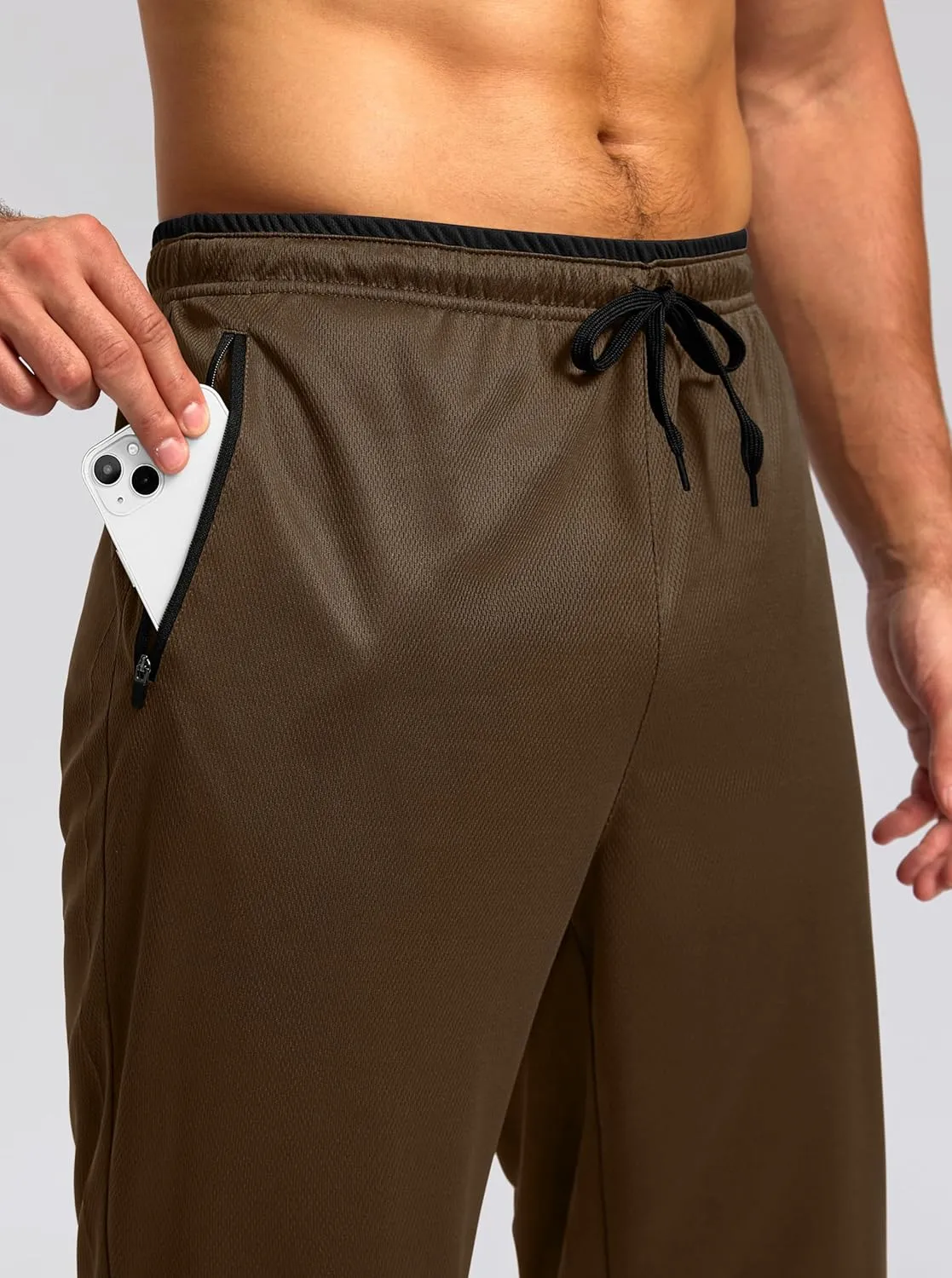 G Gradual Men's Sweatpants Mesh Lightweight with Zip Pockets Breathable Quick Dry Athletic Pants for Workout Running