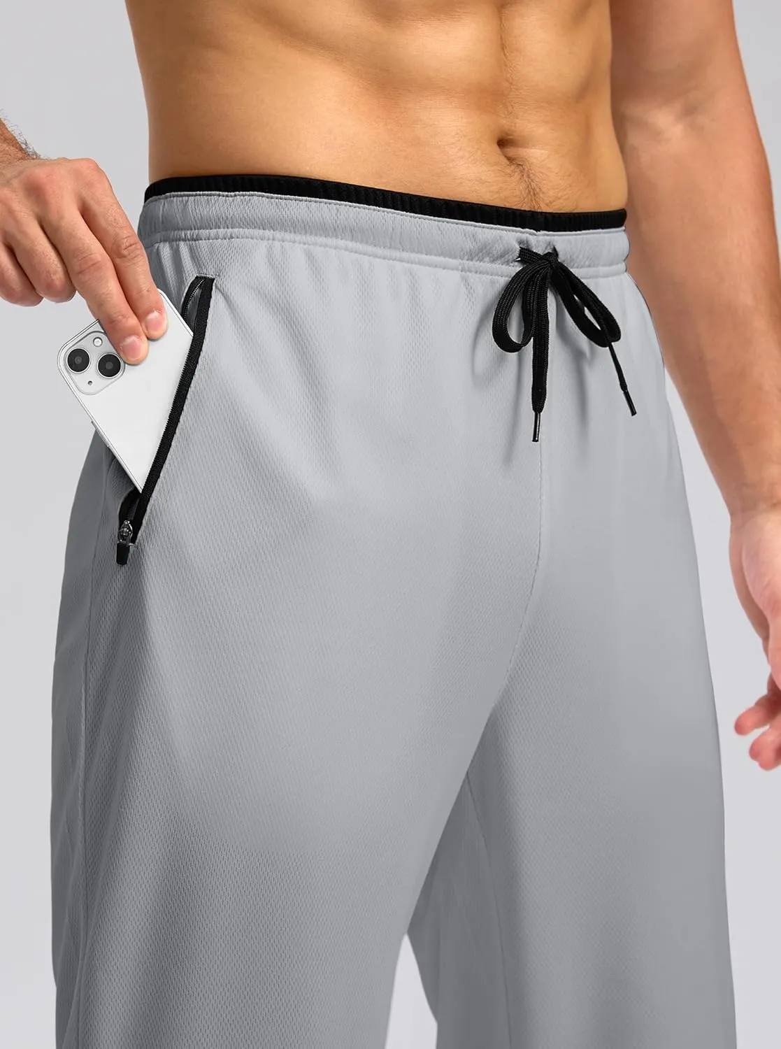 G Gradual Men's Sweatpants Mesh Lightweight with Zip Pockets Breathable Quick Dry Athletic Pants for Workout Running