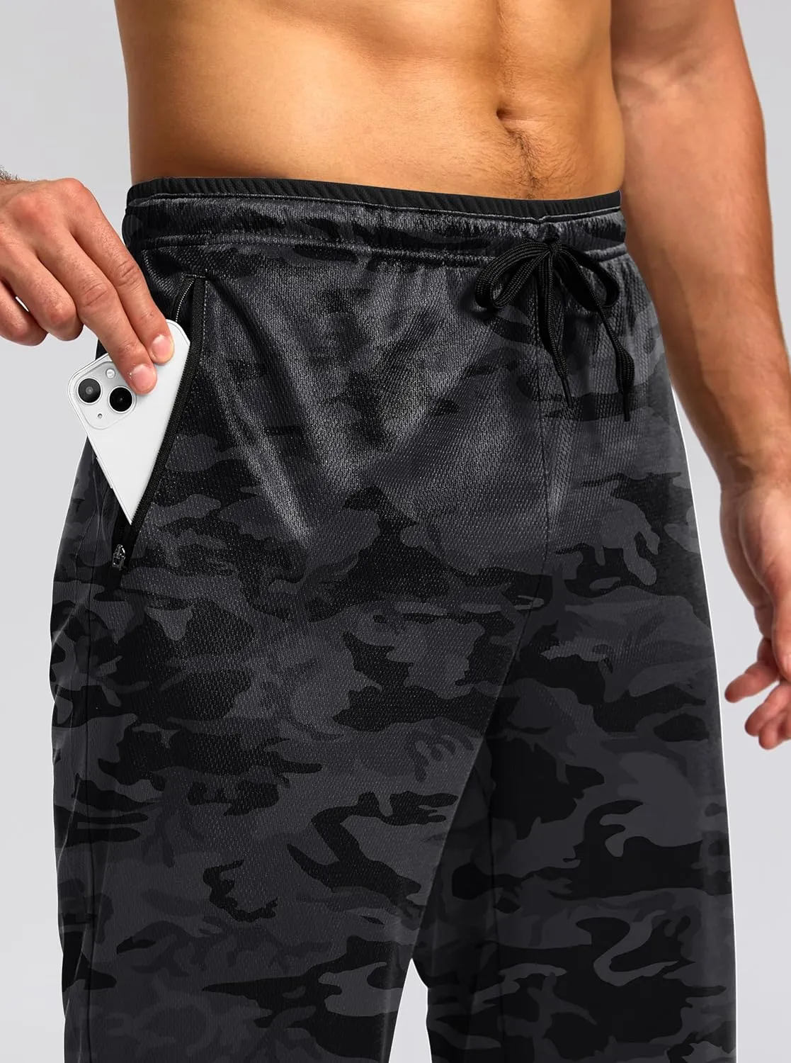 G Gradual Men's Sweatpants Mesh Lightweight with Zip Pockets Breathable Quick Dry Athletic Pants for Workout Running