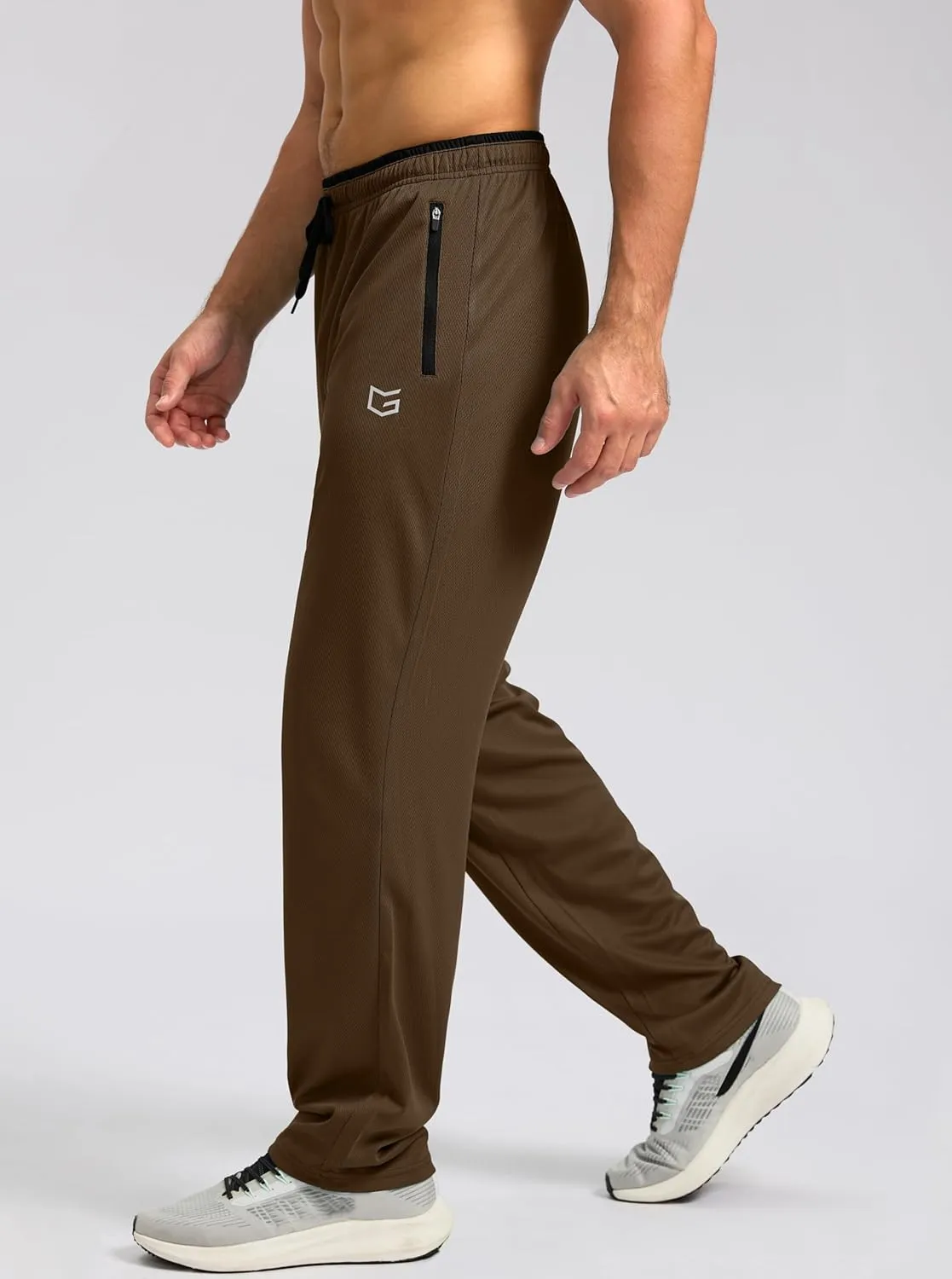G Gradual Men's Sweatpants Mesh Lightweight with Zip Pockets Breathable Quick Dry Athletic Pants for Workout Running