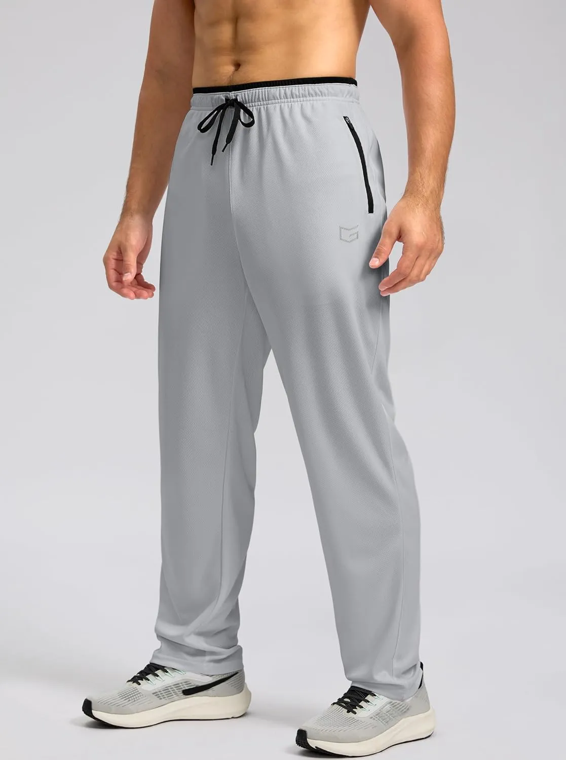 G Gradual Men's Sweatpants Mesh Lightweight with Zip Pockets Breathable Quick Dry Athletic Pants for Workout Running