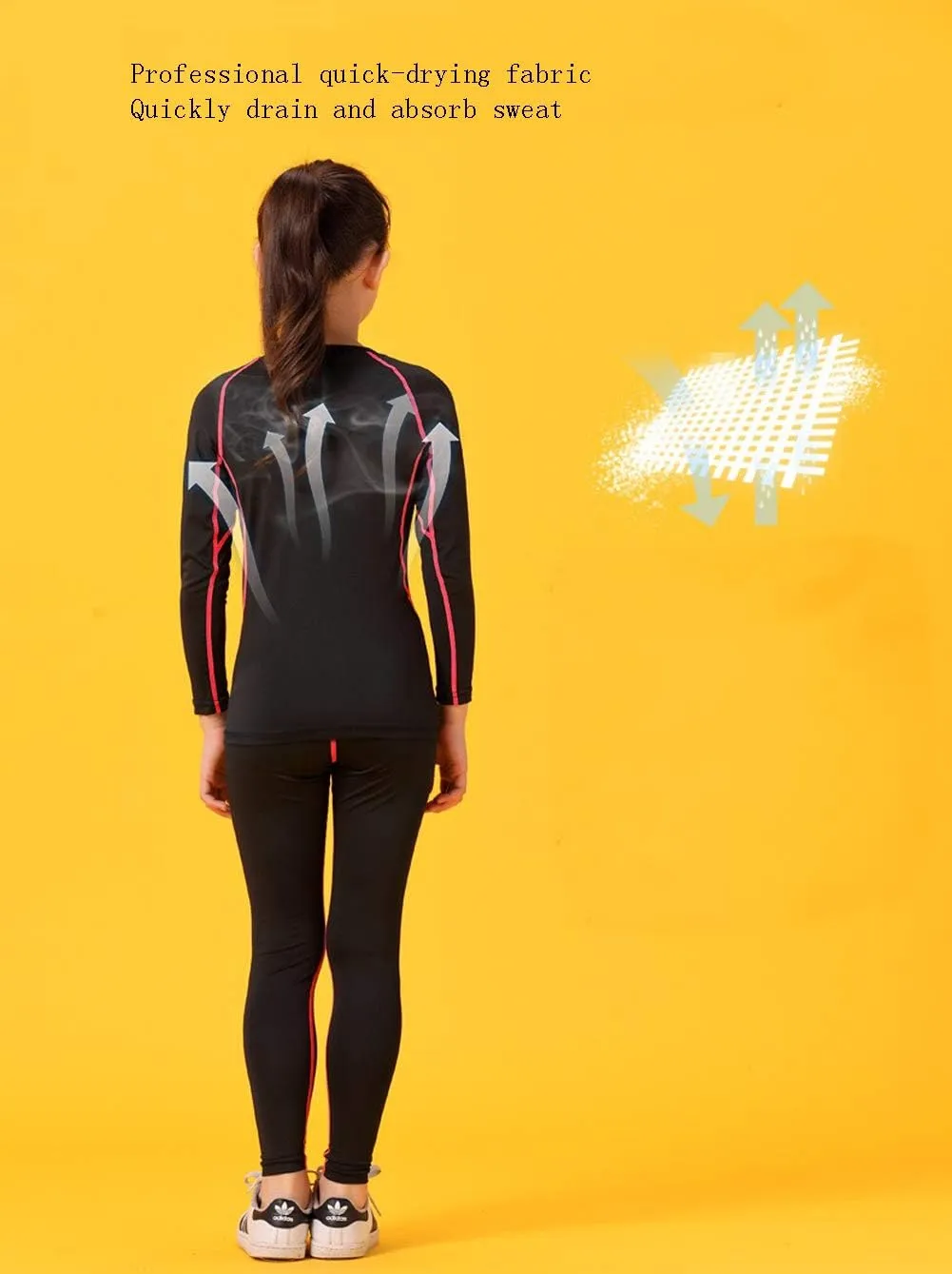 Girls Boys Compression Set Base Layer Athletic Leggings Kids Sports Shirts and Pant 2 Pcs Underwear