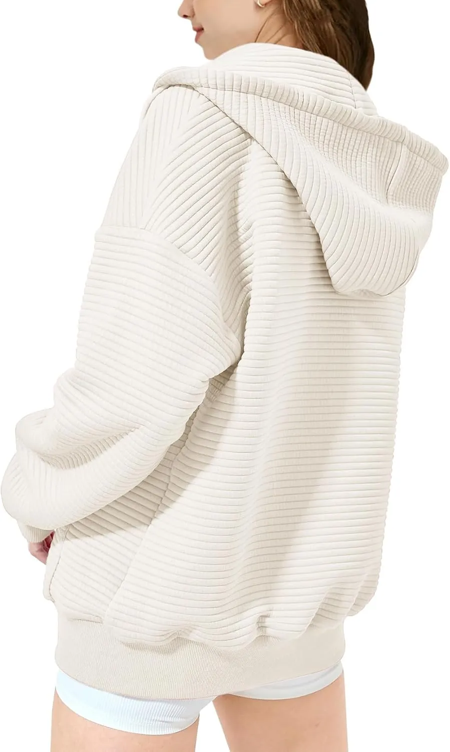 Girls Oversized Full Zip Hoodie Casual Long Sleeve Sweatshirts Cute Jackets with Pockets