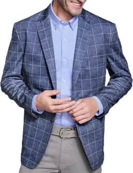 Johnston & Murphy XC Flex Unlined Plaid Knit Blazer for Men, Mens Sports Jacket, Casual Blazer for Men