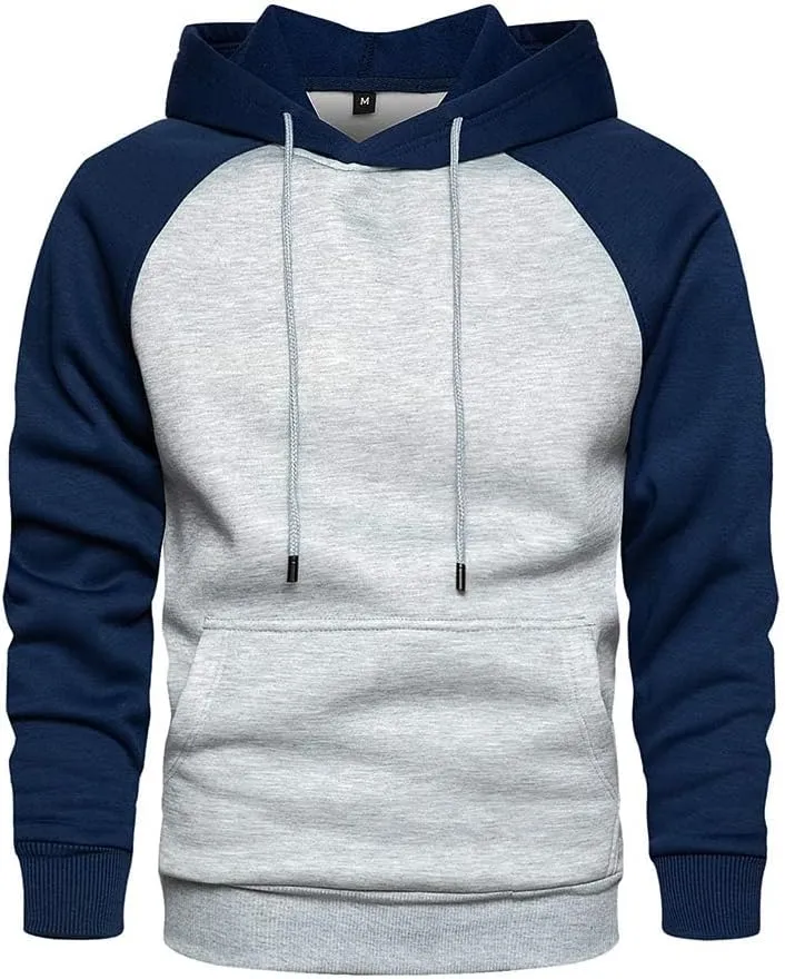 LBL Leading the Better Life Men's Solid Pullover Hoodies Sports Soft Blend Fleece Hooded Sweatshirts with Kangaroo Pocket