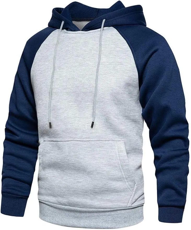LBL Leading the Better Life Men's Solid Pullover Hoodies Sports Soft Blend Fleece Hooded Sweatshirts with Kangaroo Pocket