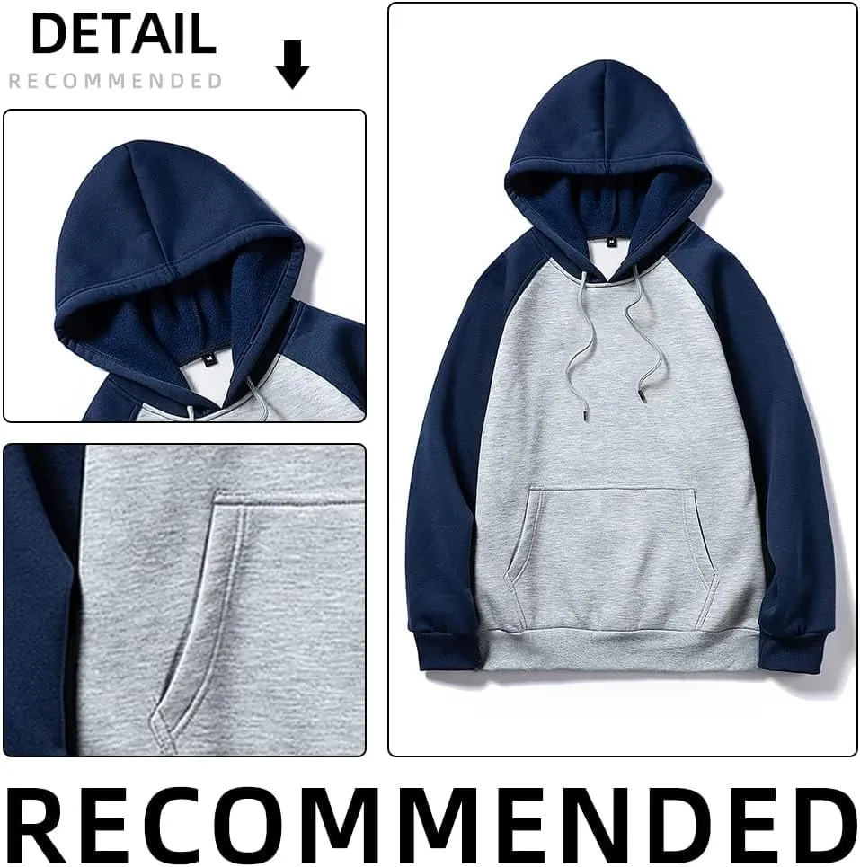 LBL Leading the Better Life Men's Solid Pullover Hoodies Sports Soft Blend Fleece Hooded Sweatshirts with Kangaroo Pocket