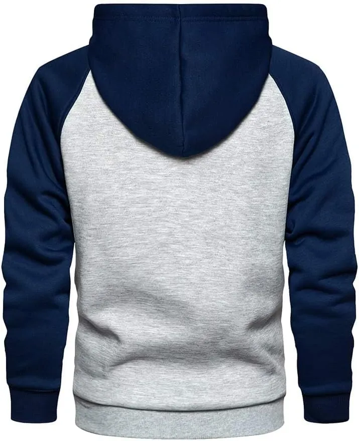 LBL Leading the Better Life Men's Solid Pullover Hoodies Sports Soft Blend Fleece Hooded Sweatshirts with Kangaroo Pocket