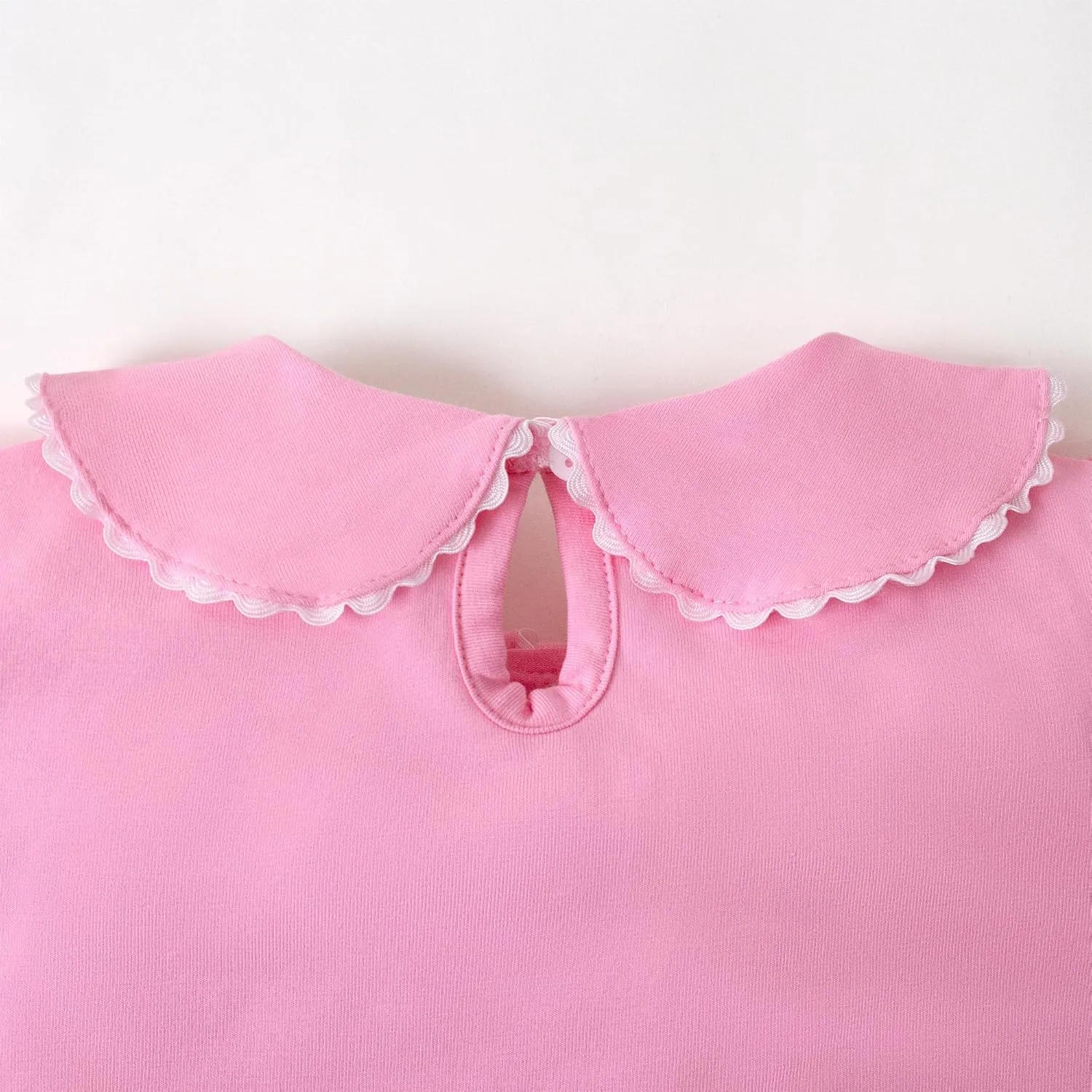 LYSMuch 2-5T Toddler Girls Peter Pan Collar Shirt Puff Short Sleeve Basic Top Blouse Solid Color Tee