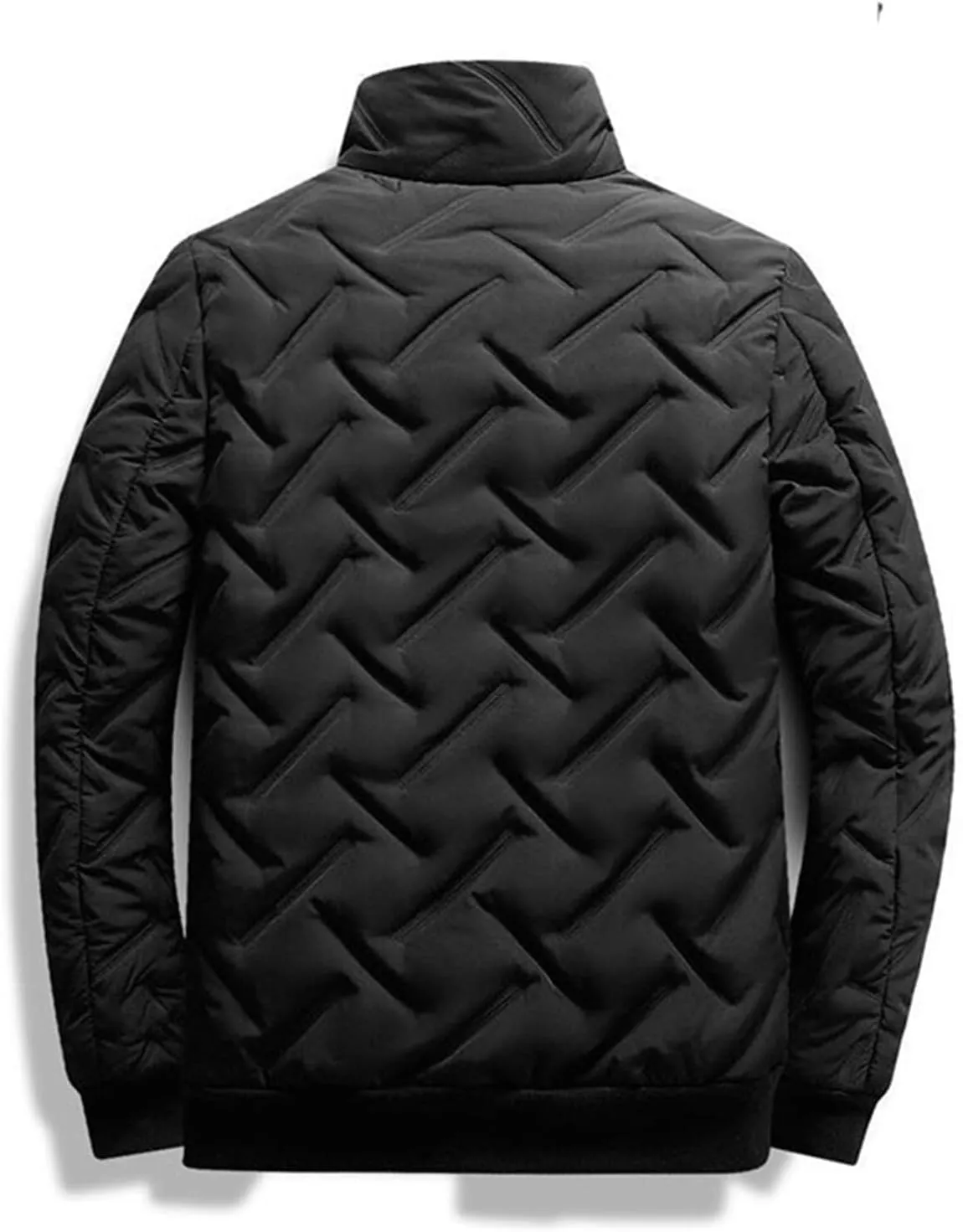 Men's Padded Jackets Winter Full Zipper Fleece Outwear Casual Windproof Bomber Varsity Coat