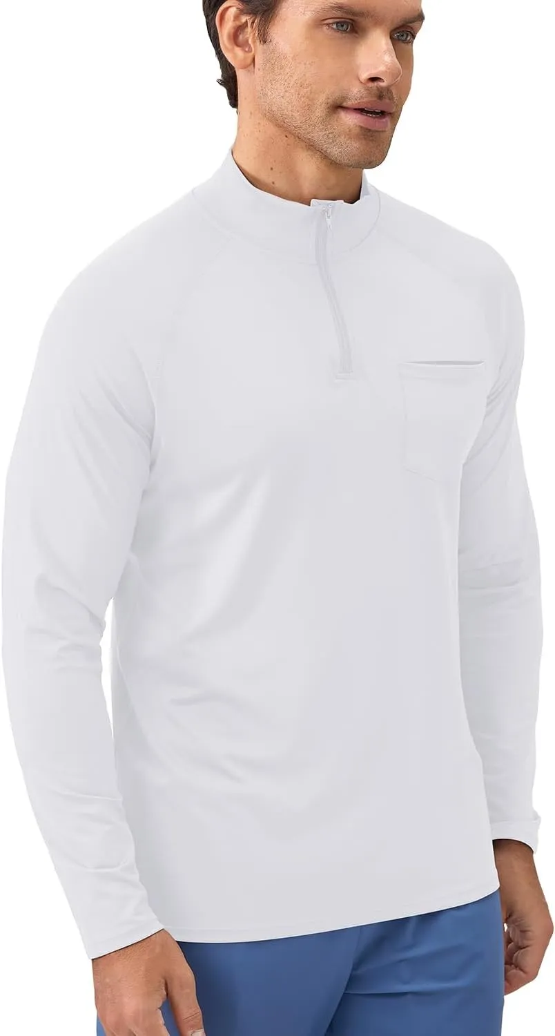 Men's Quarter Zip Pullover Long Sleeve Golf Shirts 1/4 Half Zip Sweatshirts for Golf Polo Fishing Athletic