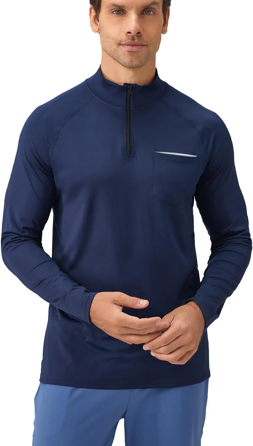 Men's Quarter Zip Pullover Long Sleeve Golf Shirts 1/4 Half Zip Sweatshirts for Golf Polo Fishing Athletic