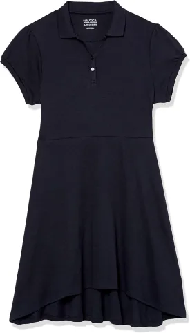 Nautica Girls' School Uniform Short Sleeve Polo Dress