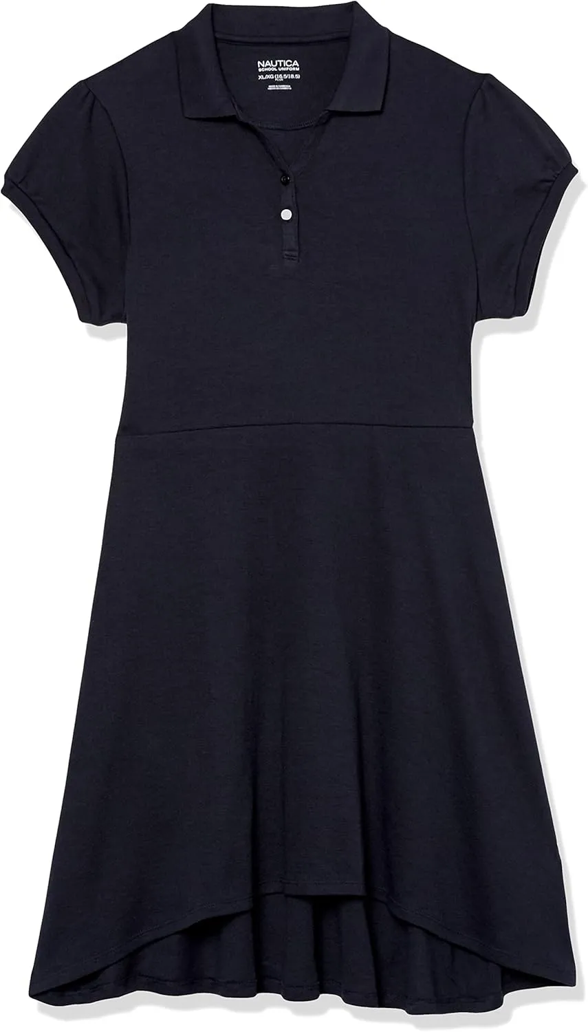 Nautica Girls' School Uniform Short Sleeve Polo Dress