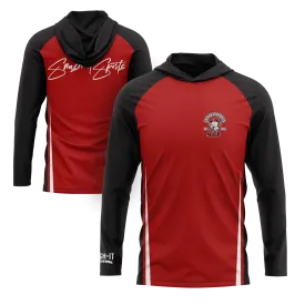 Smash It Sports Hooded Long Sleeve Tee - Red/Black