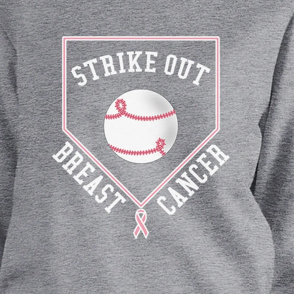 Strike Out Breast Cancer Baseball Grey SweatShirt