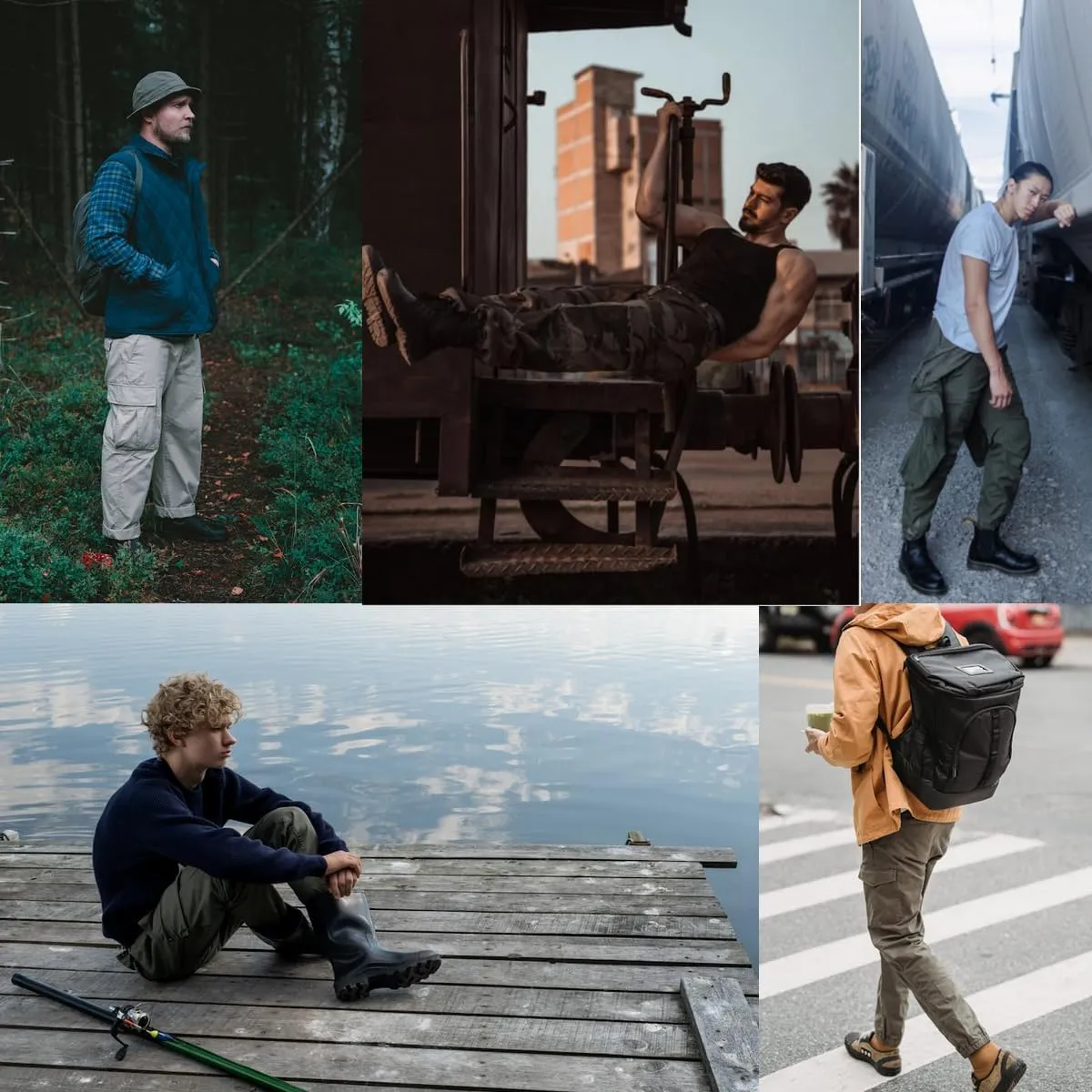Sweatpant for Men Full Elastic Waist Pull-On Cargo Pants Lightweight Casual Trousers Workwear