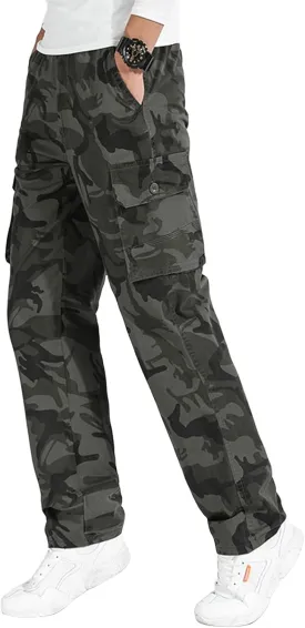 Sweatpant for Men Full Elastic Waist Pull-On Cargo Pants Lightweight Casual Trousers Workwear
