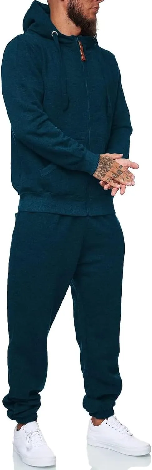 Sweatsuits for Men 2 Piece Men's Jogging Tracksuit Set Hoodie Casual Athletic Long Sleeve Zipper Suit Set