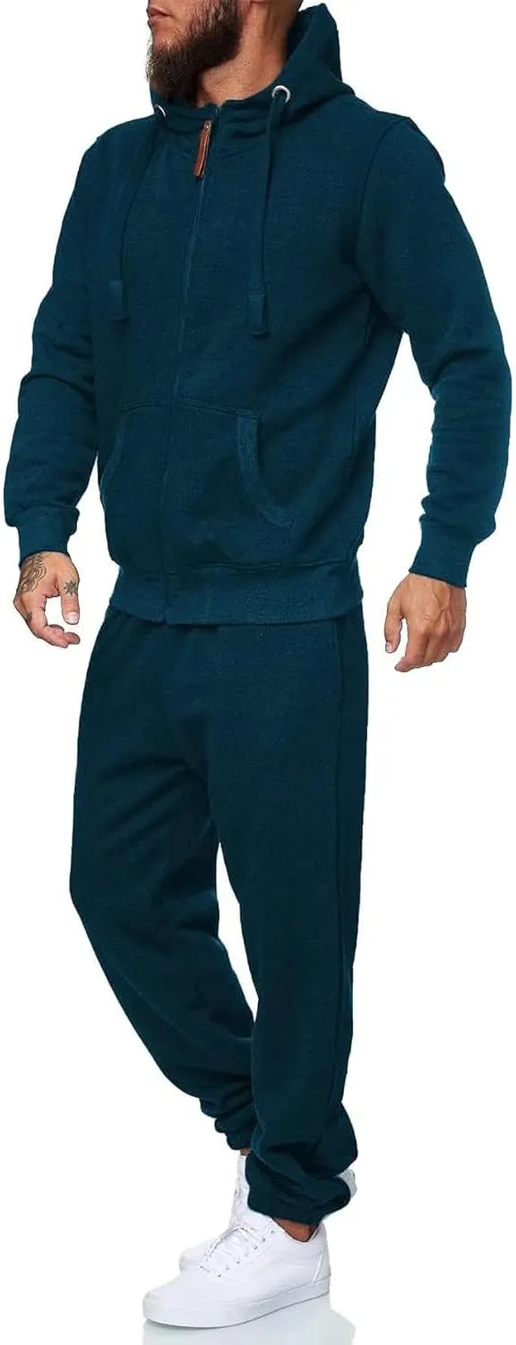 Sweatsuits for Men 2 Piece Men's Jogging Tracksuit Set Hoodie Casual Athletic Long Sleeve Zipper Suit Set