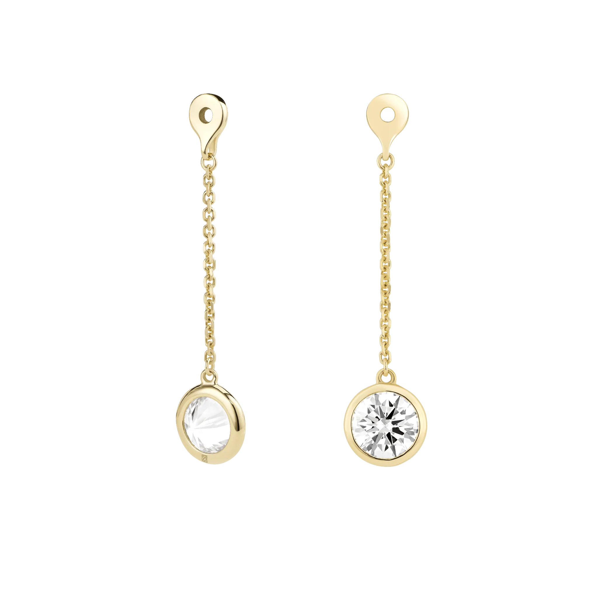 The Bezel Solitaire Ear Jackets