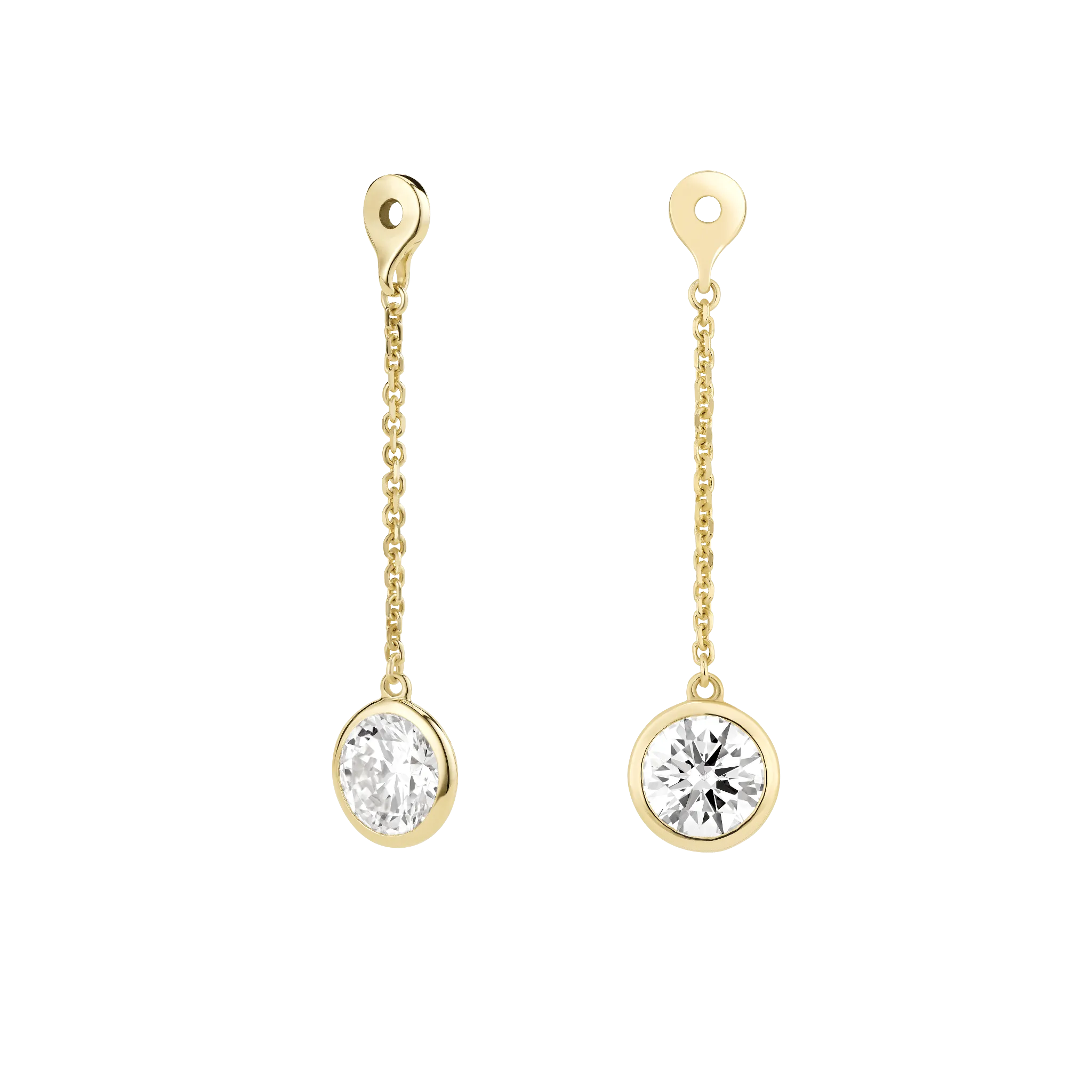 The Bezel Solitaire Ear Jackets