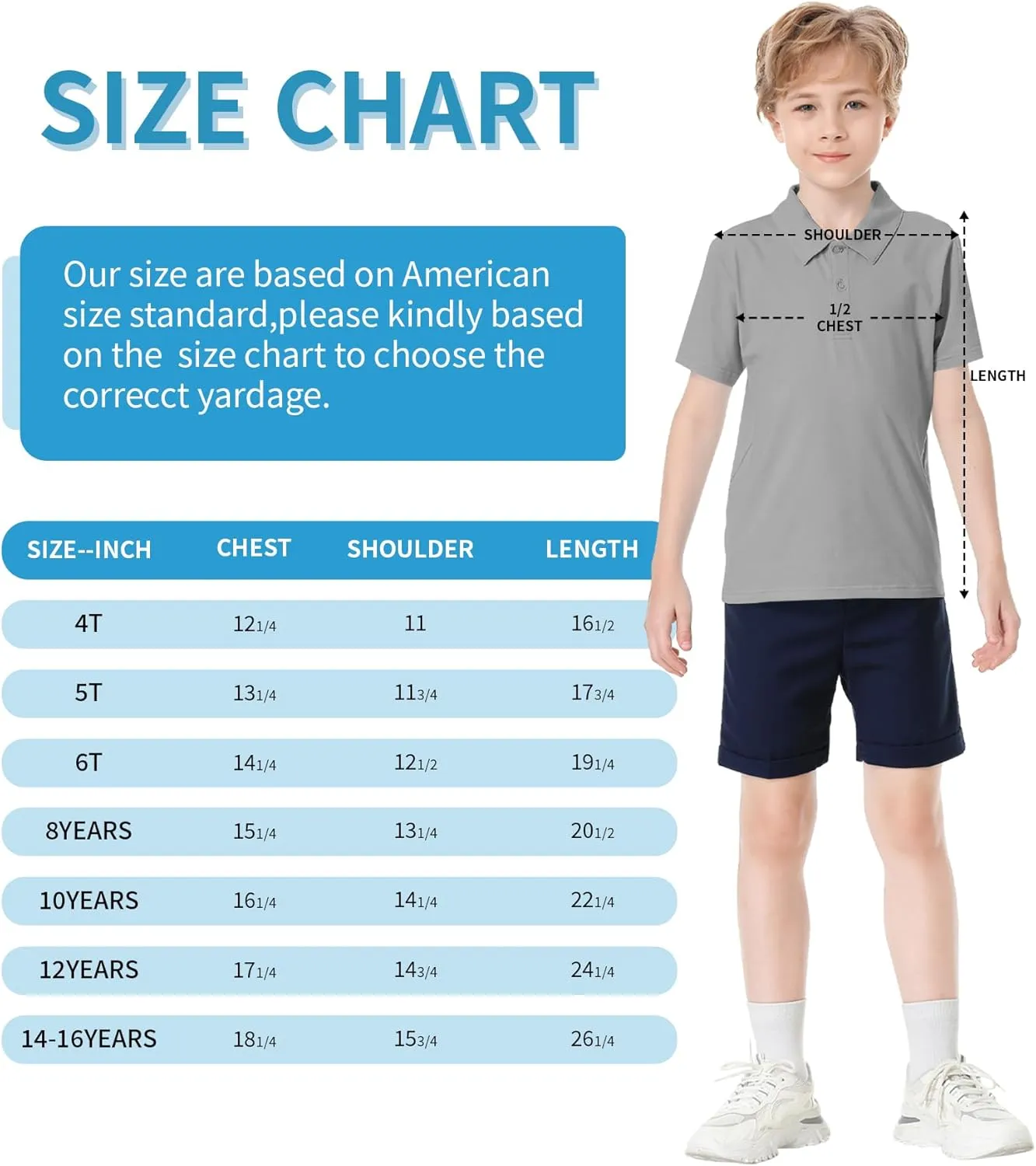 Toddler to Youth Boys' Performance Polo Kids Collared Golf Shirt School Uniform