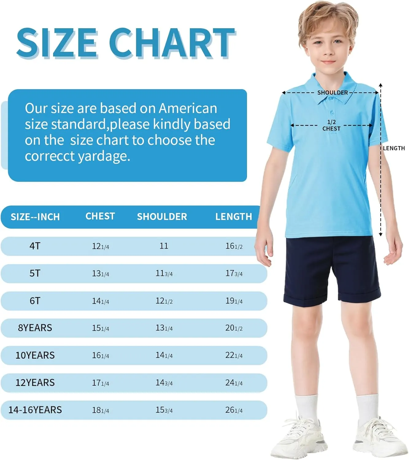 Toddler to Youth Boys' Performance Polo Kids Collared Golf Shirt School Uniform