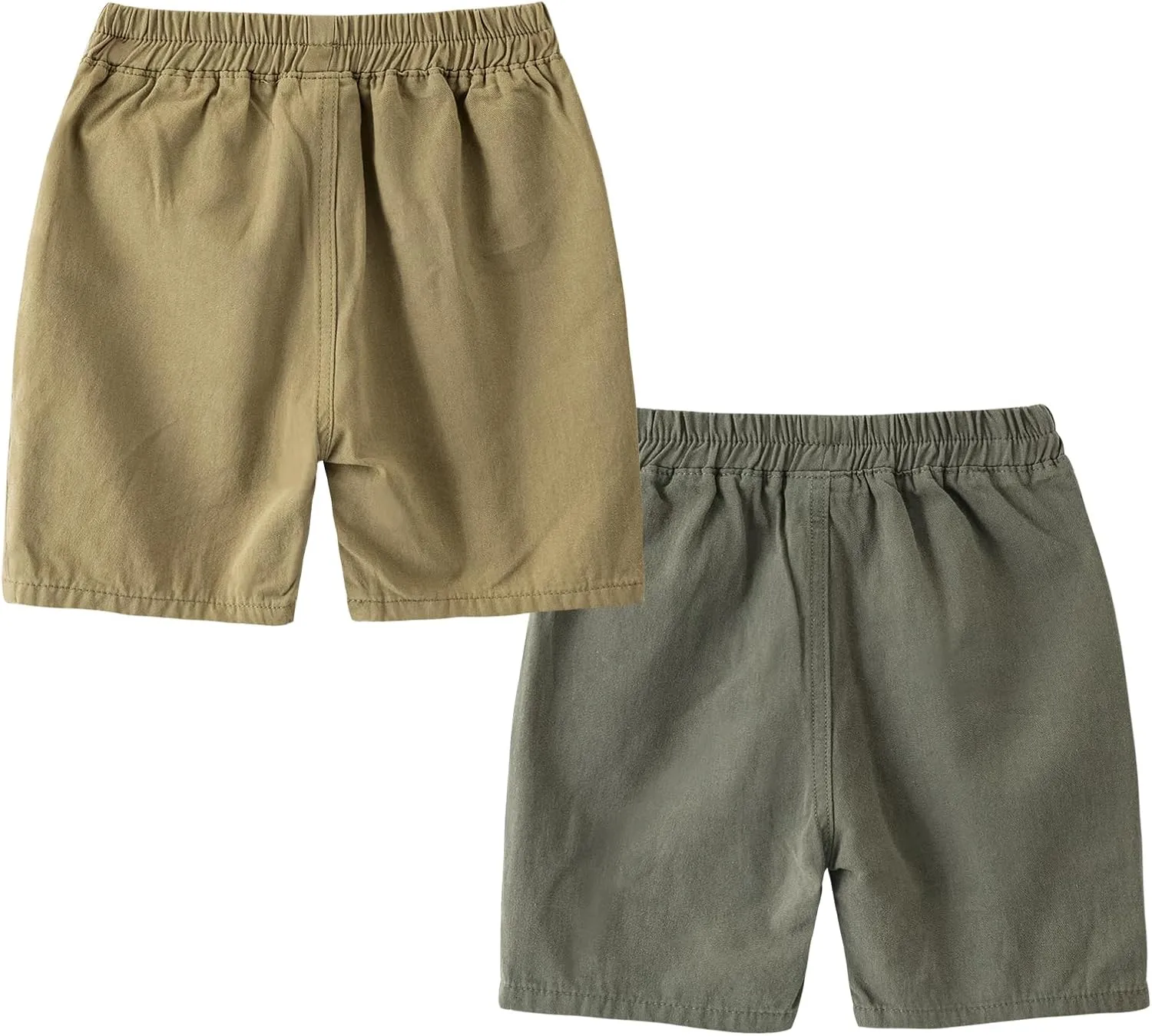 Volunboy Toddler Boys Summer Pull On Cargo Shorts Baby Cotton Jogger Elastic Waist Solid Casual 2 Pack