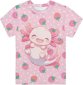 WELLFLYHOM Kids Tshirts Girls Boys Short Sleeve Crewneck Tees Shirts Casual Sport Pullover Tops Size 3-16 Years