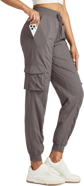 Willit Women's Studio Jogger Cargo Workout Hiking Track Pants Lightweight Athletic Dance Tapered Pants Quick Dry
