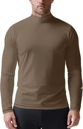 Zengjo Mens Mock Turtleneck Long Sleeve Shirts Thermal Baselayer Lightweight Athletic-Fit Undershirt for Cold Weather Sports