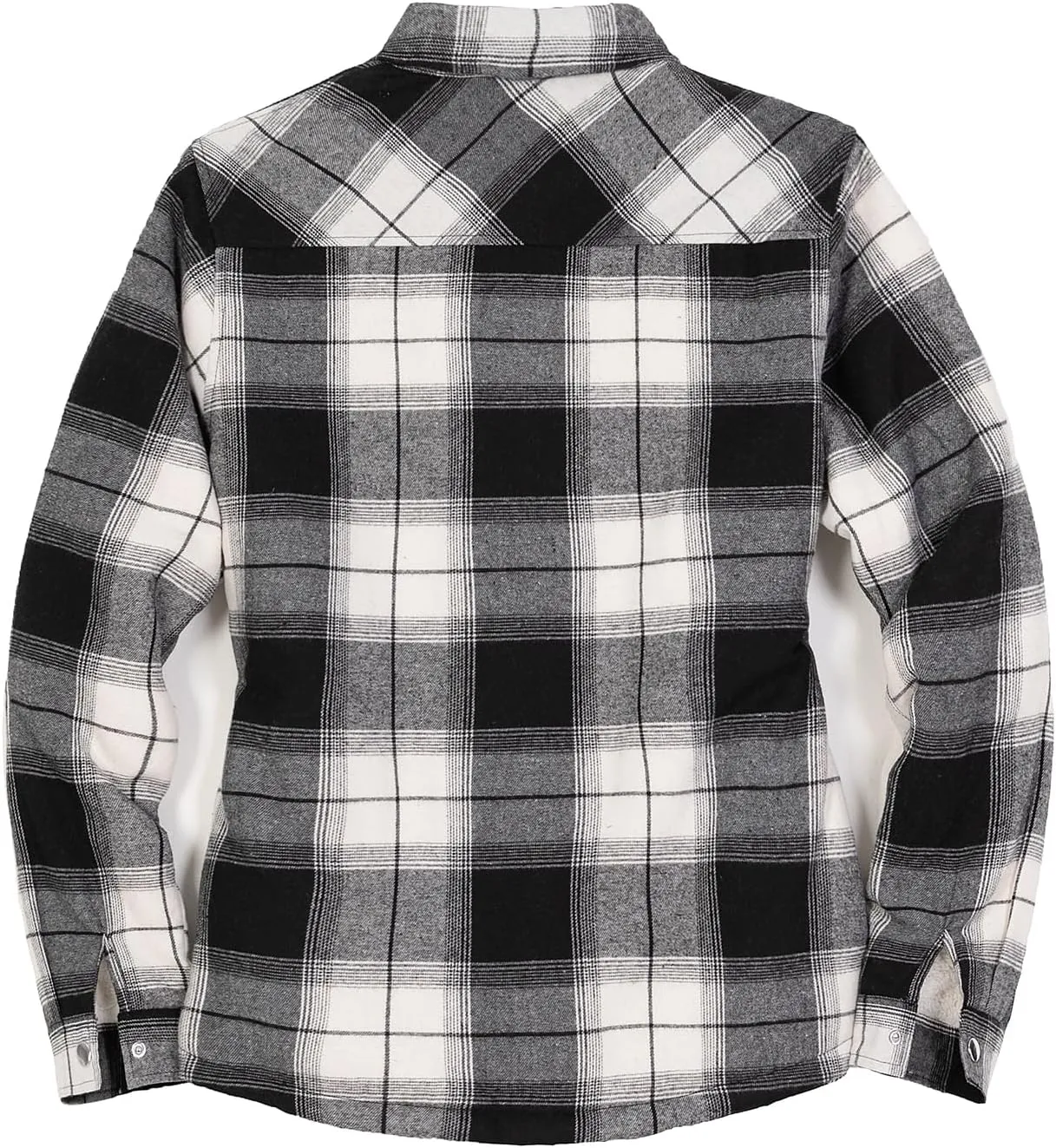 ZENTHACE Women's Flannel Shirt Jacket, Sherpa-Lined Plaid Shacket Jackets, Snap Button Down Outdoor Shirt