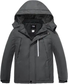 ZSHOW Boys' Waterproof Ski Jacket Windbproof Hooded Mountain Sportswear Outdoor Raincoat